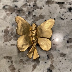 Hanae Mori Gold Butterfly Brooch from Paris